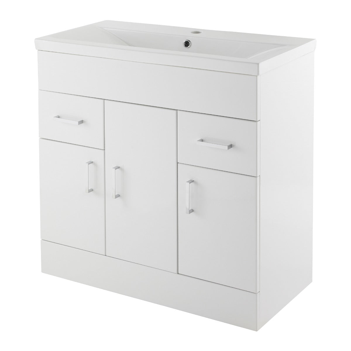 Fairford Kingsly Gloss White 800mm Floor Standing Vanity Unit