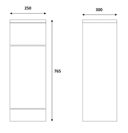 Fairford Opto 250mm Gloss White Cupboard (300mm deep)