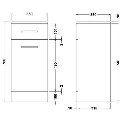 Fairford Opto 350mm Gloss White Laundry Basket (330mm deep)