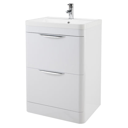 Fairford Flow Gloss White 600mm Floor Standing Vanity Unit