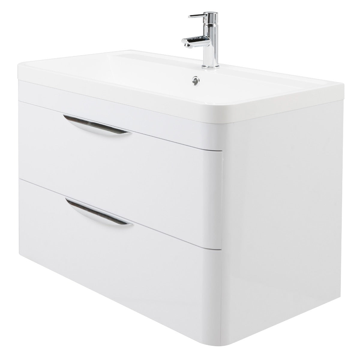 Fairford Flow Gloss White 800mm Wall Hung Vanity Unit