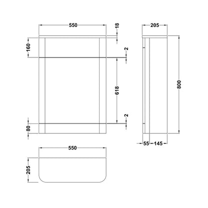 Fairford Flow Gloss White 550mm WC Unit