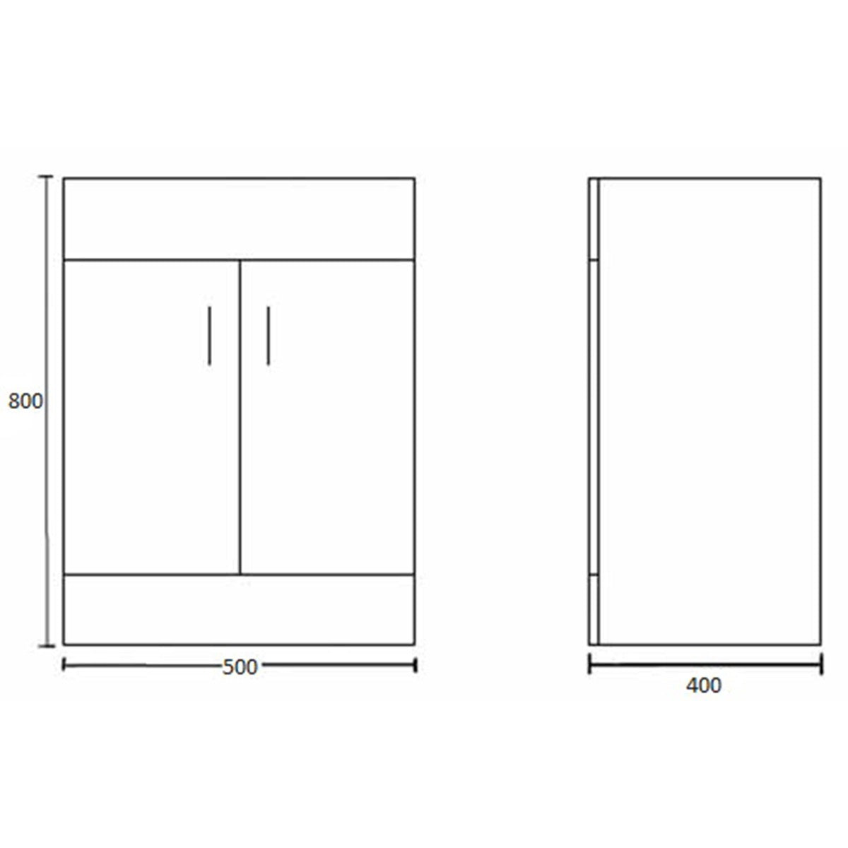 Fairford Kingsly Gloss White 500mm Floor Standing Vanity Unit
