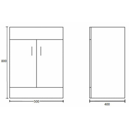 Fairford Kingsly Gloss White 500mm Floor Standing Vanity Unit