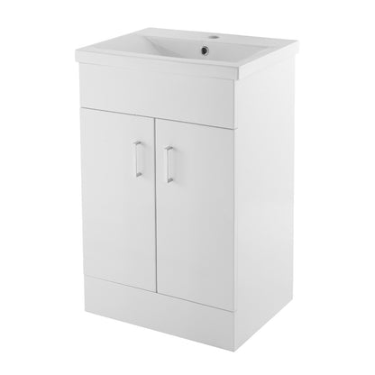 Fairford Kingsly Gloss White 500mm Floor Standing Vanity Unit