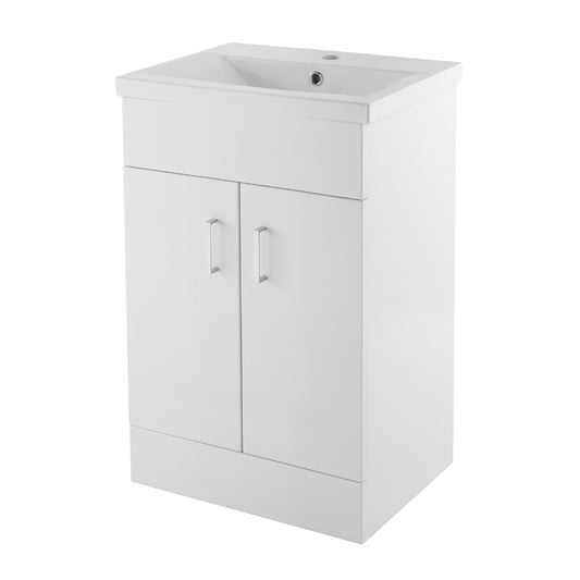 Fairford Kingsly Gloss White 500mm Floor Standing Vanity Unit