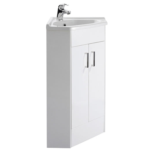 Fairford Arlo Gloss White 555mm 2 Door Corner Cabinet