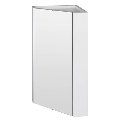 Fairford Arlo Gloss White 1 Door Corner Mirror Cabinet