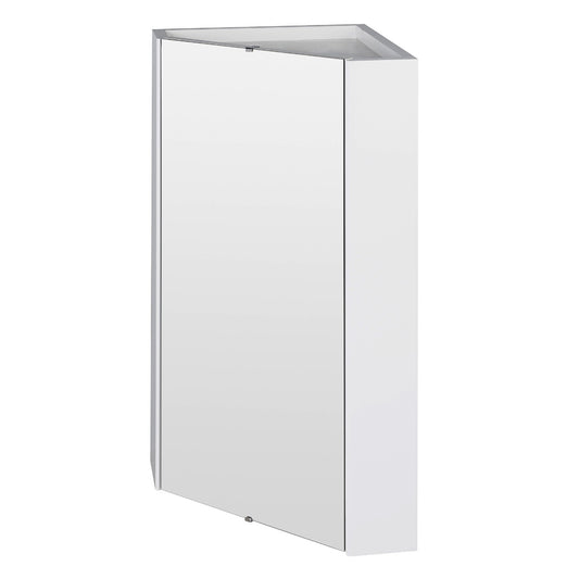 Fairford Arlo Gloss White 1 Door Corner Mirror Cabinet