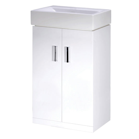 Fairford Arlo Gloss White 450mm Floorstanding Vanity Unit
