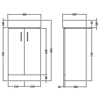 Fairford Arlo Gloss White 450mm Floorstanding Vanity Unit
