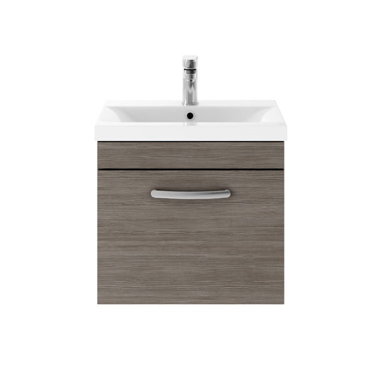 Fairford Carnation 500mm Grey Avola Wall Hung 1 Drawer Vanity Unit