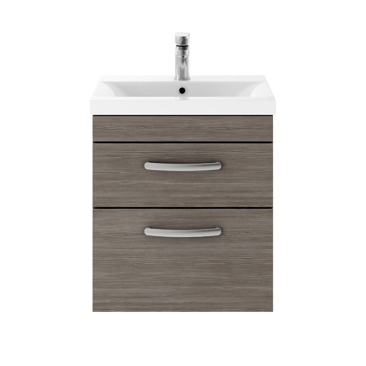Fairford Carnation 500mm Grey Avola Wall Hung 2 Drawer Vanity Unit