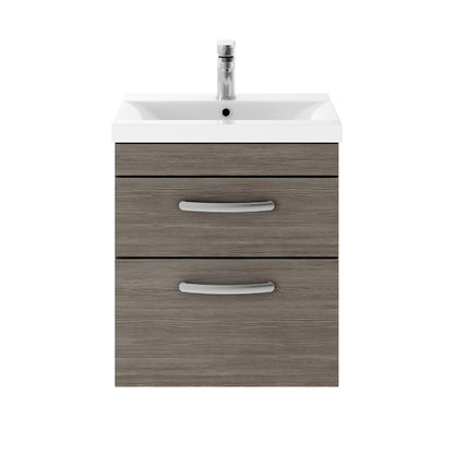 Fairford Carnation 500mm Grey Avola Wall Hung 2 Drawer Vanity Unit