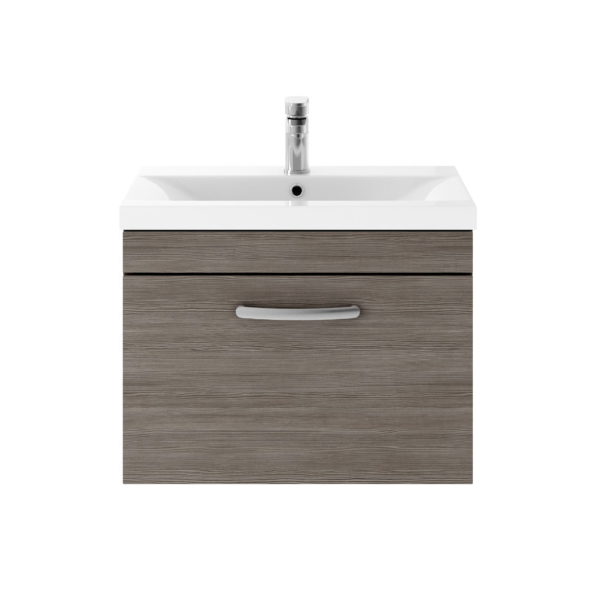 Fairford Carnation 600mm Grey Avola Wall Hung 1 Drawer Vanity Unit