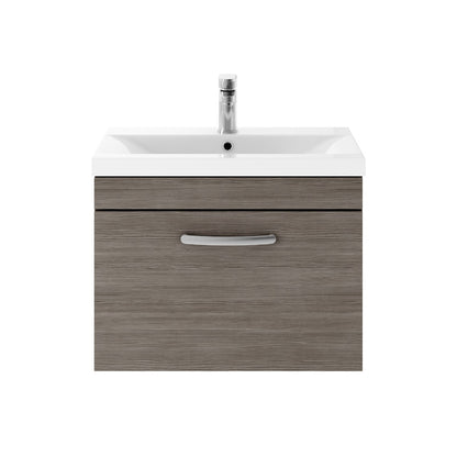 Fairford Carnation 600mm Grey Avola Wall Hung 1 Drawer Vanity Unit
