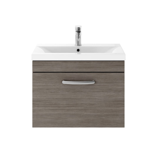 Fairford Carnation 600mm Grey Avola Wall Hung 1 Drawer Vanity Unit