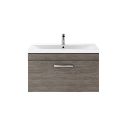 Fairford Carnation 800mm Grey Avola Wall Hung 1 Drawer Vanity Unit