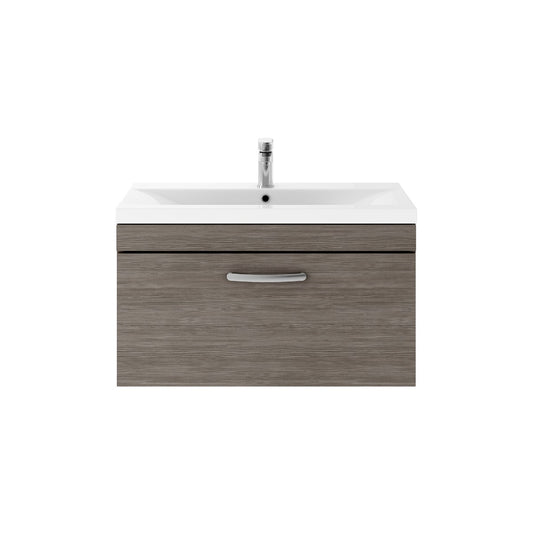 Fairford Carnation 800mm Grey Avola Wall Hung 1 Drawer Vanity Unit