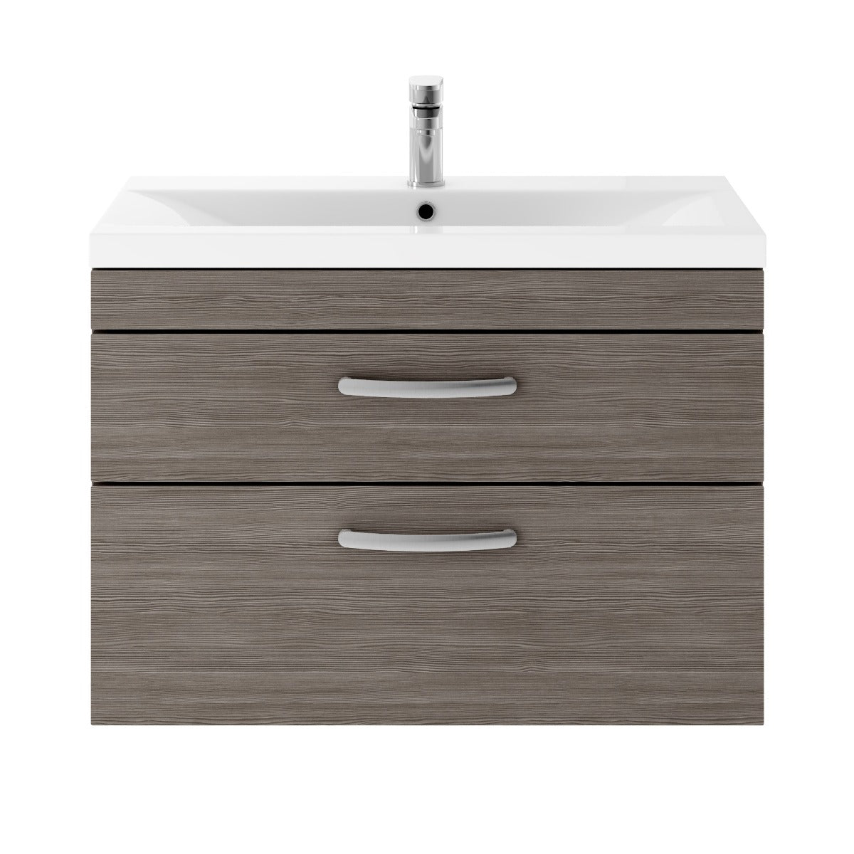 Fairford Carnation 800mm Grey Avola Wall Hung 2 Drawer Vanity Unit