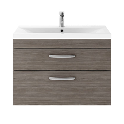 Fairford Carnation 800mm Grey Avola Wall Hung 2 Drawer Vanity Unit