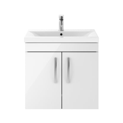 Fairford Carnation 600mm Gloss White Wall Hung 2 Door Vanity Unit