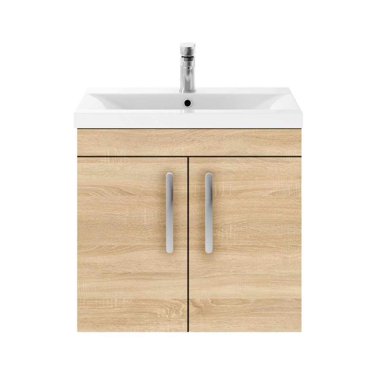 Fairford Carnation 600mm Natural Oak Wall Hung 2 Door Vanity Unit