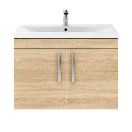 Fairford Carnation 800mm Natural Oak Wall Hung 2 Door Vanity Unit