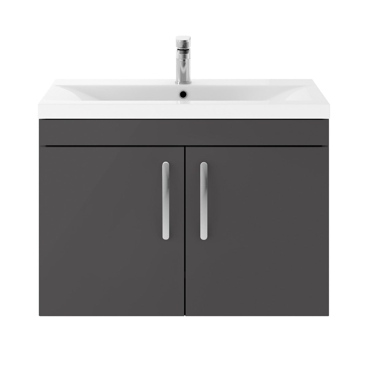 Fairford Carnation 800mm Gloss Grey Wall Hung 2 Door Vanity Unit