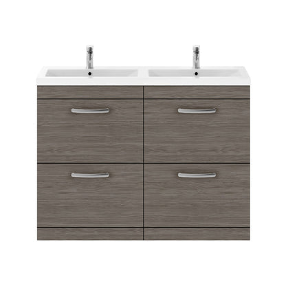 Fairford Carnation 1200mm Grey Avola Floor Standing 4 Drawer Vanity Unit