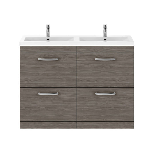 Fairford Carnation 1200mm Grey Avola Floor Standing 4 Drawer Vanity Unit