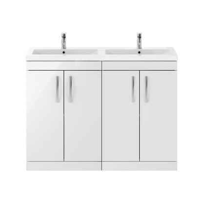 Fairford Carnation 1200mm Gloss White Floor Standing 4 Door Vanity Unit