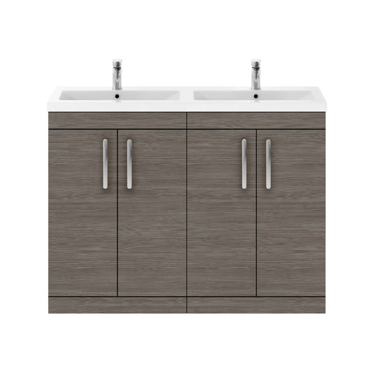 Fairford Carnation 1200mm Grey Avola Floor Standing 4 Door Vanity Unit