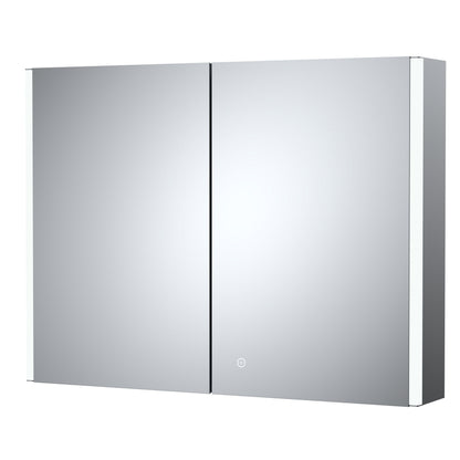Added Fairford Zerna 800 x 600mm Double Door Mirror Cabinet, LED & Shaver Socket