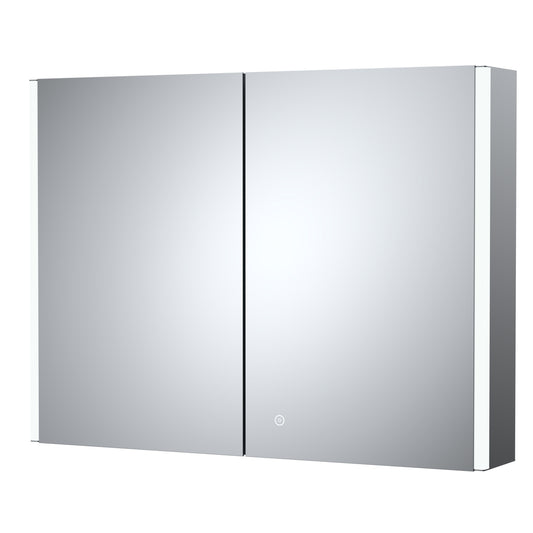 Added Fairford Zerna 800 x 600mm Double Door Mirror Cabinet, LED & Shaver Socket