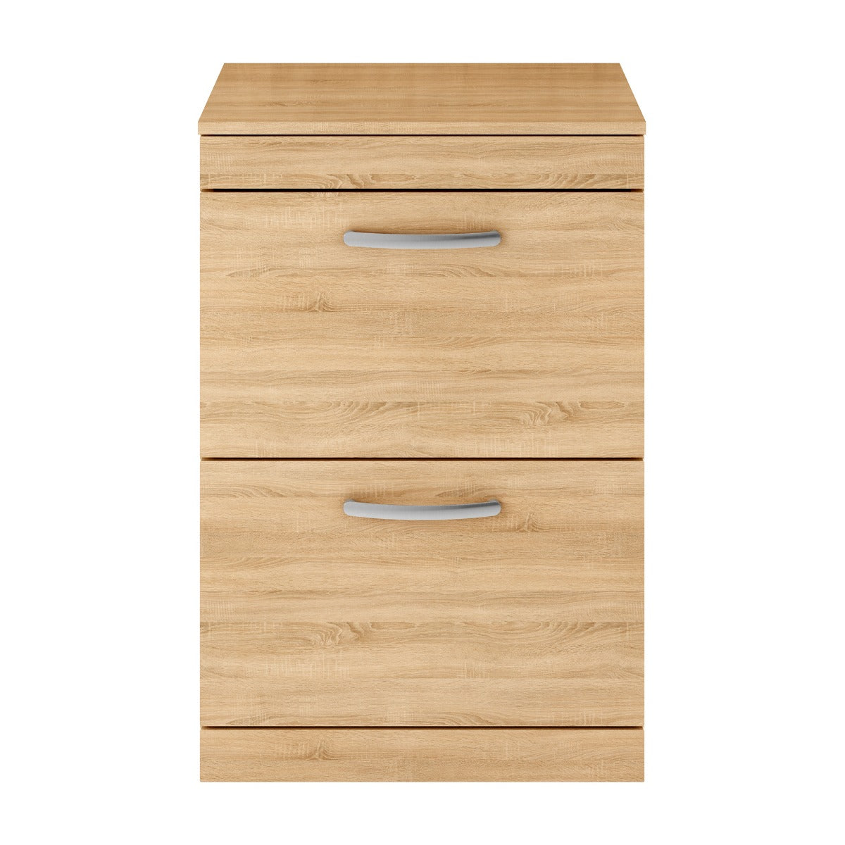 Fairford Carnation 600mm Natural Oak Floor Standing 2 Drawer Vanity Unit, with Worktop