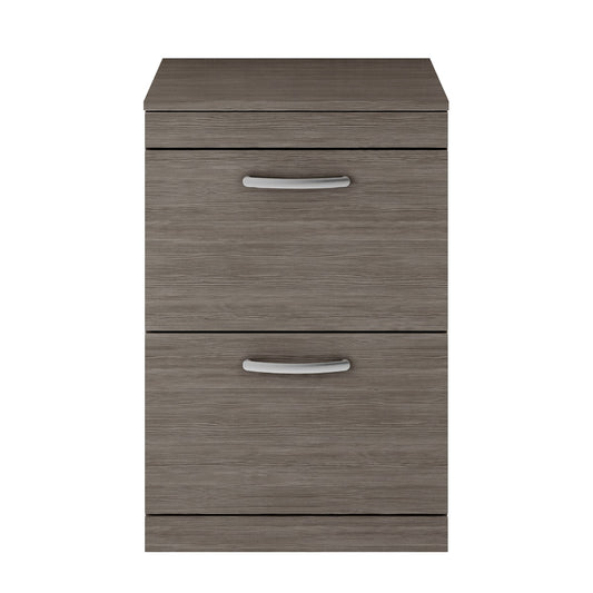 Fairford Carnation 600mm Grey Avola Floor Standing 2 Drawer Vanity Unit, with Worktop