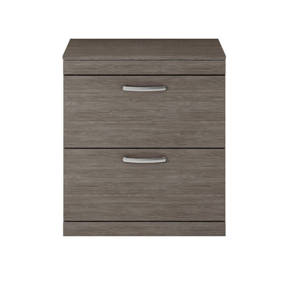 Fairford Carnation 800mm Grey Avola Floor Standing 2 Drawer Vanity Unit, with Worktop