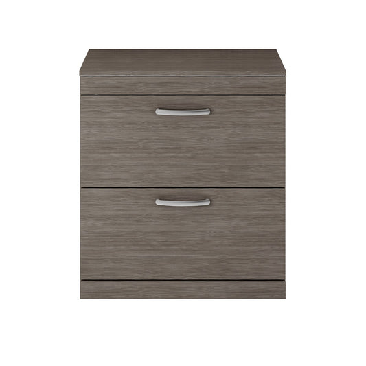 Fairford Carnation 800mm Grey Avola Floor Standing 2 Drawer Vanity Unit, with Worktop