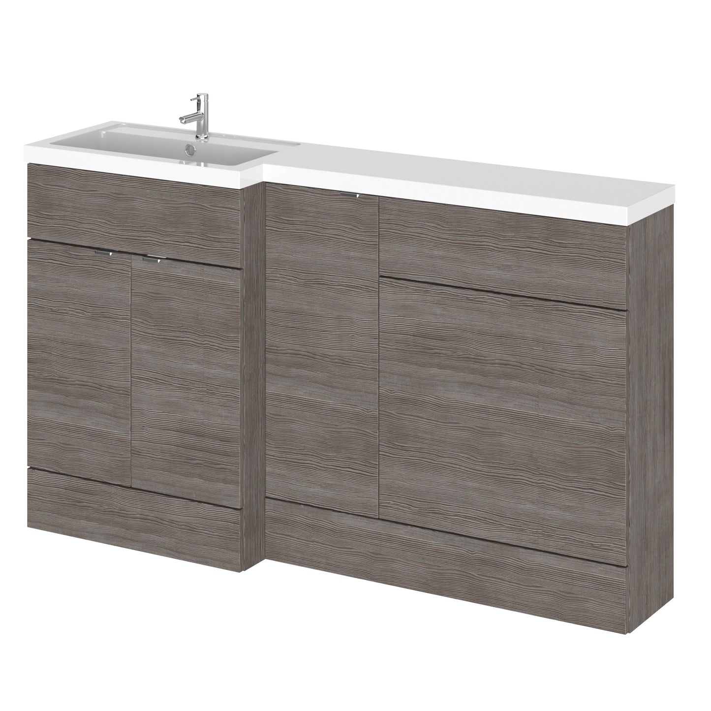 1500mm Grey Woodgrain Left Hand Pack