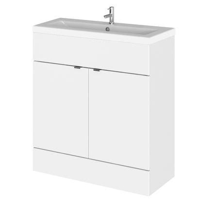 Fairford Union 800mm Full Depth Gloss White Vanity Unit