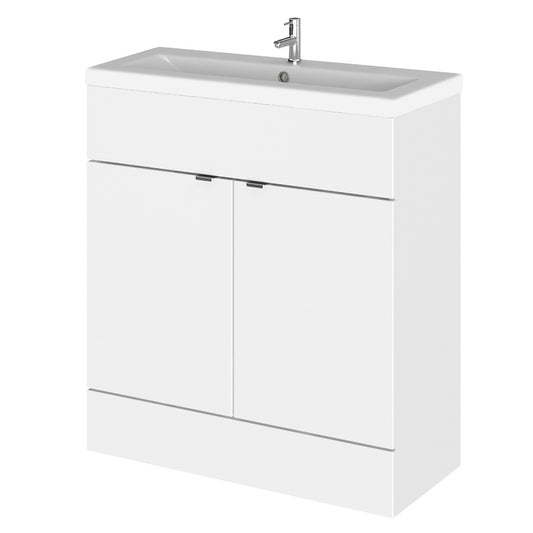 Fairford Union 800mm Full Depth Gloss White Vanity Unit