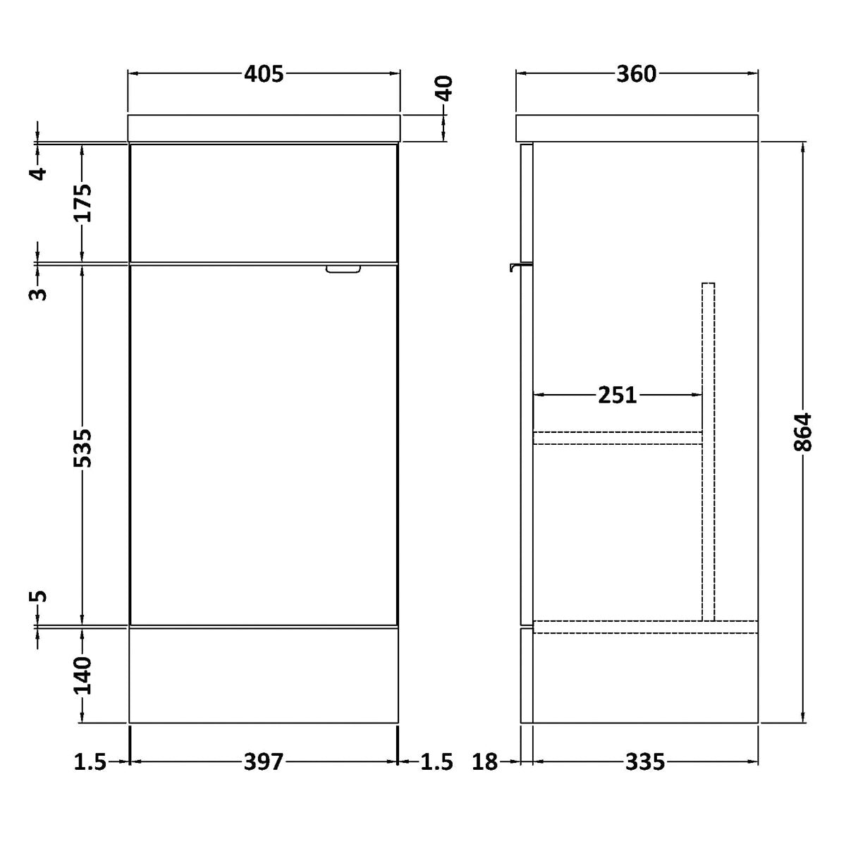 Fairford Union 400mm Full Depth Grey Woodgrain Vanity Unit & Basin