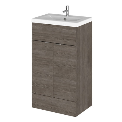 Fairford Union 500mm Full Depth Grey Woodgrain Vanity Unit