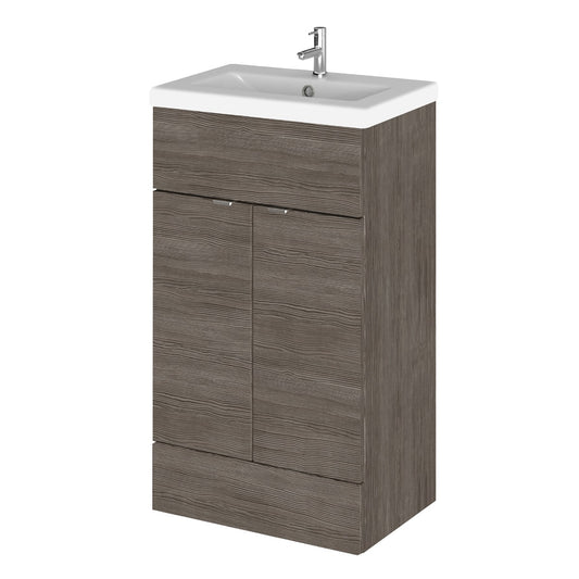 Fairford Union 500mm Full Depth Grey Woodgrain Vanity Unit