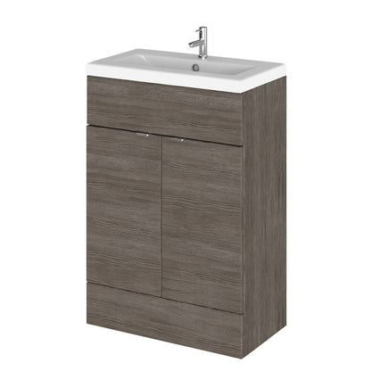 Fairford Union 600mm Full Depth Grey Woodgrain Vanity Unit