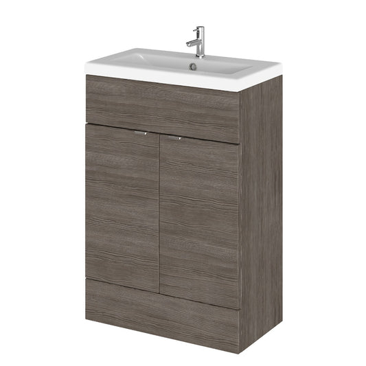 Fairford Union 600mm Full Depth Grey Woodgrain Vanity Unit
