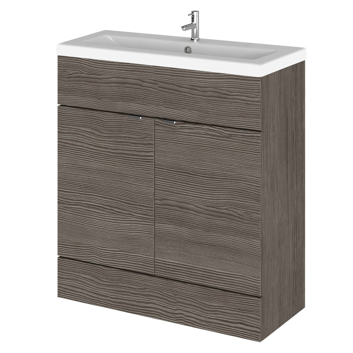 Fairford Union 800mm Full Depth Grey Woodgrain Vanity Unit