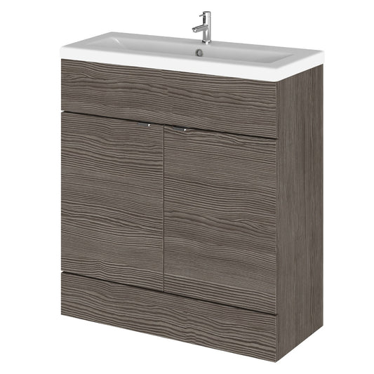 Fairford Union 800mm Full Depth Grey Woodgrain Vanity Unit