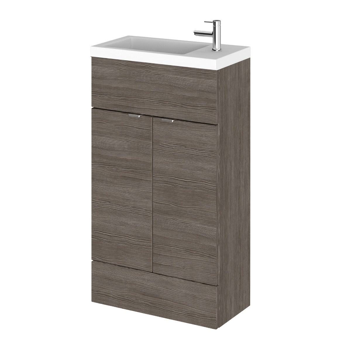 Fairford Union 500mm Slimline Grey Woodgrain Vanity Unit
